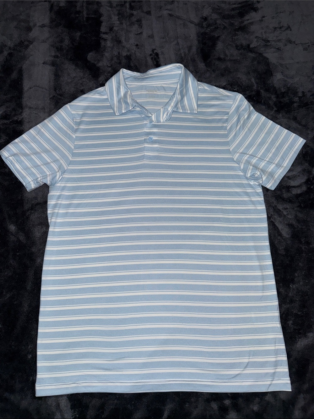 Men's Light Blue Striped Polo Shirt - S